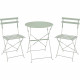 Set bistrot 2 personnes - Table ronde 60 cm avec 2 chaises - Acier  thermolaqué - Vert
