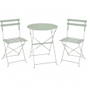 Set bistrot 2 personnes - Table ronde 60 cm avec 2 chaises - Acier  thermolaqué - Vert