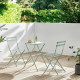 Set bistrot 2 personnes - Table ronde 60 cm avec 2 chaises - Acier  thermolaqué - Vert