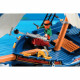 PLAYMOBIL 5810 Chaloupe pirates, avec canon et flotte dans l'eau, 84 pieces, Des 4 ans