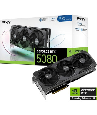 Carte graphique - PNY - GeForce RTX 5080 - 16 Go - Overclockée - PCIe 5.0 (VCG508016TFXPB1-O)