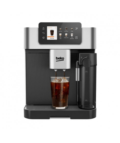 Machine a café avec broyeur - BEKO - CEG7348X - 1350 W - 250g de grains - Noir / Silver