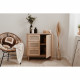 Commode - KUTA 01A - 1 porte - 3 tiroirs - Chene sonoma / Osier Palu -  80,9 x 84 x 40 cm