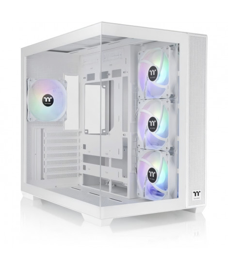 Boîtier PC - THERMALTAKE - View 380 TG ARGB Snow - Moyen tour - ATX - Verre trempé - Blanc