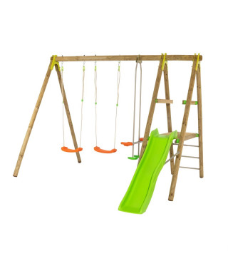 Station de jeux bois 2,30 m Topwood TUTTI - 6 enfants
