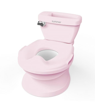 INGENUITY Mini Toilette fille avec Réducteur de Toilette enfant inclus, Chasse d'eau musicale