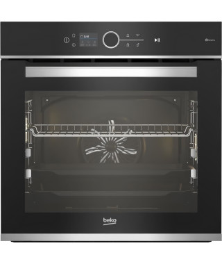 Four encastrable multifonction - Pyrolyse - BEKO - BBIM13500XPSW - Inox / Noir - Porte froide - 59,4 x 56,7 x 59,5 cm