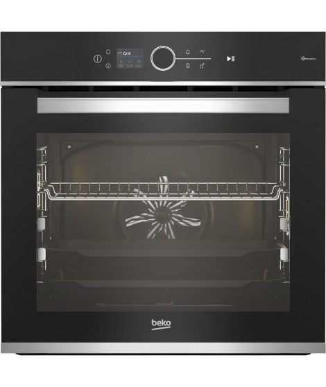 Four encastrable multifonction - Pyrolyse - BEKO - BBIM13500XPSW - Inox / Noir - Porte froide - 59,4 x 56,7 x 59,5 cm