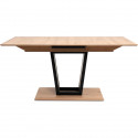 Table extensible - SORIA - Rectangulaire - 10 personnes - 160/200 x 76 x 90 cm - Noir / Chene artisan