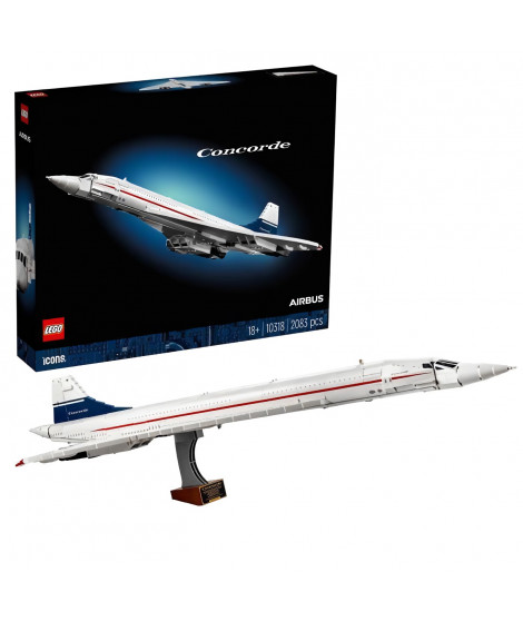 LEGO Icons Le Concorde, Maquette d'Avion a Construire pour les Adultes, Set de Véhicule d'Avion avec Détails Authentiques et …