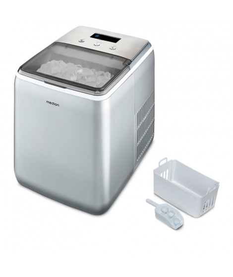 MEDION Machine a glaçons (taille des glaçons petite & grande, réservoir d'eau de 2,6 litres, durée de production courte env. 10