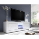 Meuble TV - BASICO - 2 portes - Blanc laqué brillant - 180 x 43 x 56 cm