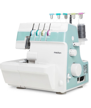 Surjeteuse - MEDION - SO 90 - 91W - Type d'aiguille 11, 14, 16 - 1200 tr/min - LED - Turquoise