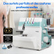 Surjeteuse - MEDION - SO 90 - 91W - Type d'aiguille 11, 14, 16 - 1200 tr/min - LED - Turquoise