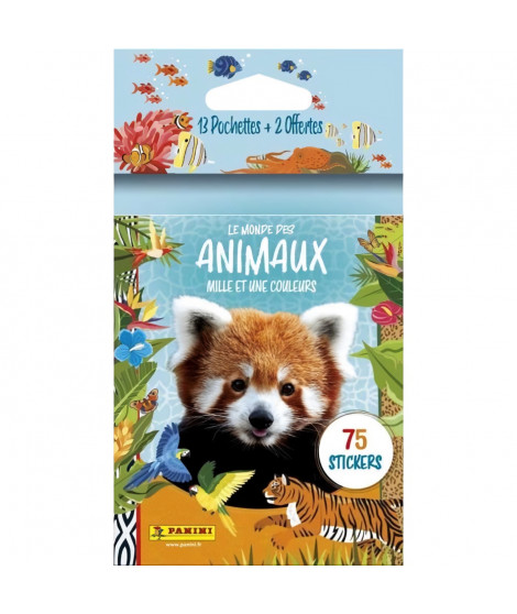 Stickers - PANINI - Animaux 2025 - Blister 13 pochettes + 2 offertes - 75 stickers