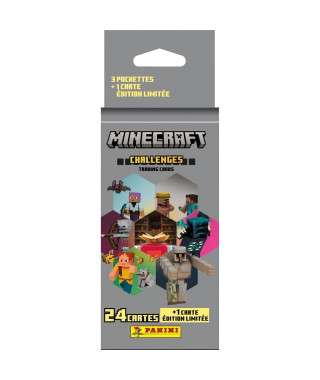 Stickers - PANINI - Minecraft TC 4 - Blister 3 pochettes - 1 carte édition limitée - 24 stickers