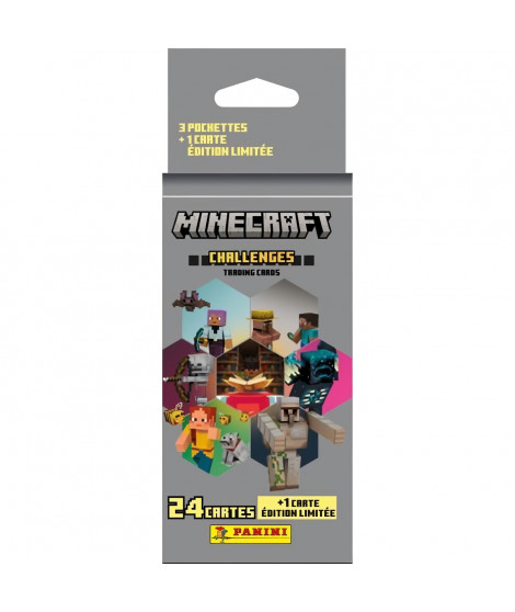Stickers - PANINI - Minecraft TC 4 - Blister 3 pochettes - 1 carte édition limitée - 24 stickers