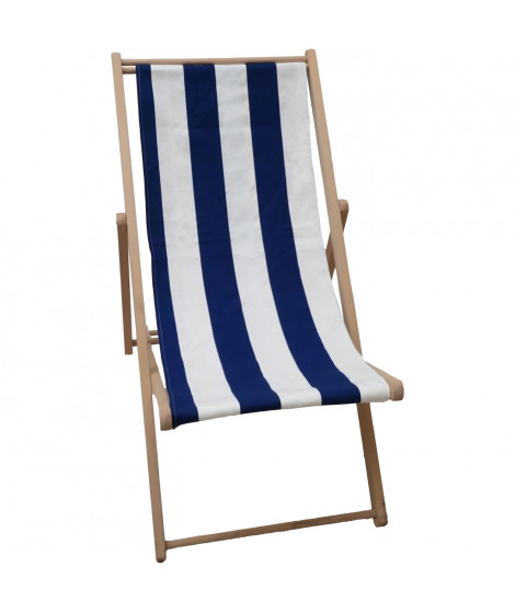 Chilienne agrafée - JARDIN PRIVE - Rayures - Bleu / Blanc