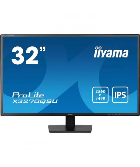 Écran PC - IIYAMA - X3270QSU-B1 - 31,5 QHD - IPS - 100Hz - 3ms - HDMI/DP/USB HUB - Haut-parleurs - VESA 100x100 - Noir