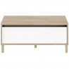 Table basse - Rectangulaire - Décor blanc / Chene - Dessus relevable - 4 pieds - 100,8 x 43,6 x 50 cm
