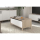 Table basse - Rectangulaire - Décor blanc / Chene - Dessus relevable - 4 pieds - 100,8 x 43,6 x 50 cm