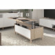 Table basse - Rectangulaire - Décor blanc / Chene - Dessus relevable - 4 pieds - 100,8 x 43,6 x 50 cm