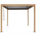 Pergola bioclimatique GAYA - Structure en aluminium et en acier - l300 x P300 x H240 cm - Aspect Bois