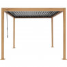 Pergola bioclimatique GAYA - Structure en aluminium et en acier - l300 x P300 x H240 cm - Aspect Bois