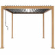 Pergola bioclimatique GAYA - Structure en aluminium et en acier - l300 x P300 x H240 cm - Aspect Bois