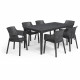 Table de jardin - rectangulaire - gris graphite - en résine - 6 personnes - Girona - Allibert by KETER