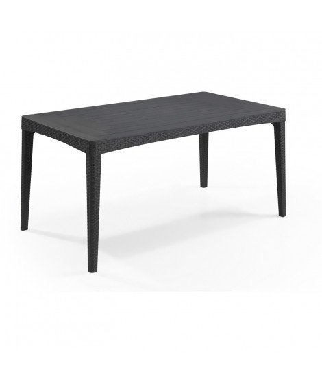 Table de jardin - rectangulaire - gris graphite - en résine - 6 personnes - Girona - Allibert by KETER