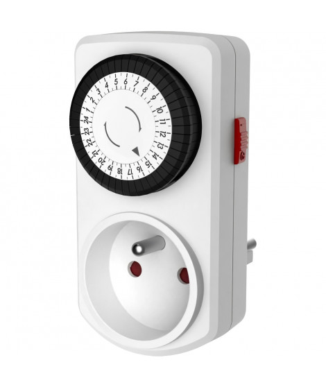 Mini programmateur mécanique journalier - GAO - 3680 W - 48 programmes - Blanc