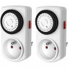Lot de 2 Minis programmateurs mécaniques journaliers - GAO - 3680 W - 48 programmes - Blanc