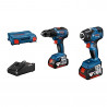 COMBO KIT 2 OUTILS 18V : GDR 18V-200 + GSR 18V-55 + GBA 18V 2x4,0Ah + GAL 18V-40