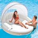 Matelas gonflable INTEX Lounge de Piscine Caraibes avec pare-soleil et supports boissons