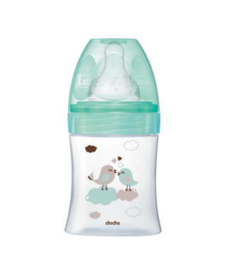 Dodie - Biberon Initiation+ Verre 150ml Vert Oiseaux