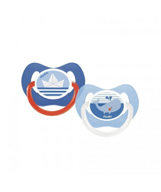 Dodie Sucette Physiologique +6m Bateau et Baleine Lot de 2