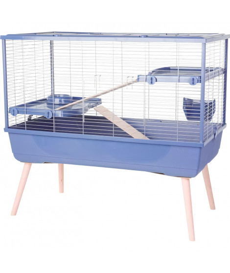 Cage rongeur surélevée - Zolux - Néolife - 2 étages pour lapin - 99 x 54 x 92 cm - Bleu