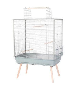 Cage surélevée pour oiseau - Zolux - Néolife - Pour perruche, calopsitte, canari - 81 x 48 x 130 cm - Vert