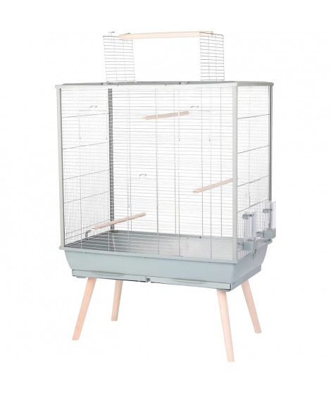 Cage surélevée pour oiseau - Zolux - Néolife - Pour perruche, calopsitte, canari - 81 x 48 x 130 cm - Vert