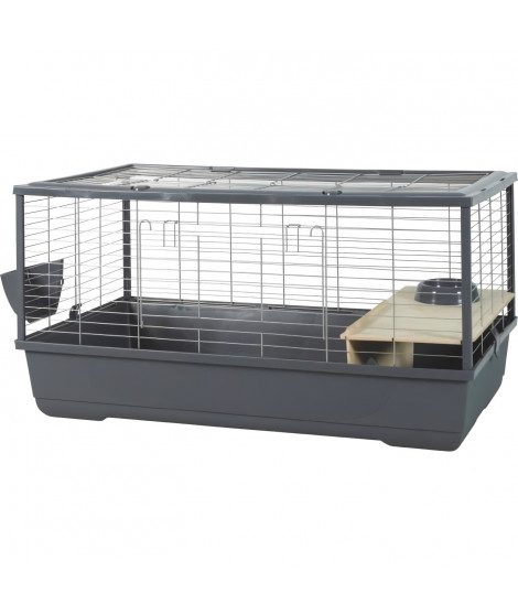 Cage rongeur - Zolux - Néolife Connect - Pour lapin et cochon d'inde - 101.5 x 54 x 51 cm - Gris