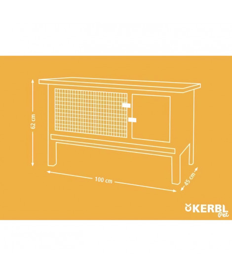 Clapier pour rongeur - KERBL - Fred - 100x45x62 cm