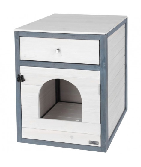 Armoire pour chat - KERBL - Ida - Blanc/bleu - 58x45x60cm