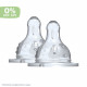 Dodie Biberon Initiation+ Anti-Coliques 3 Vitesses Tétine Ronde Col Large Débit 4 +6m 2 tétines