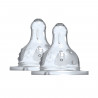 Dodie Biberon Initiation+ Anti-Coliques 3 Vitesses Tétine Ronde Col Large Débit 1 +0m 2 tétines