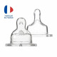 Dodie Biberon Sensation+ Anti-Coliques Tétine Plate Col Large Débit 4 +6m 2 tétines