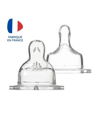 Dodie Biberon Sensation+ Anti-Coliques Tétine Plate Col Large Débit 4 +6m 2 tétines