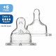 Dodie Biberon Sensation+ Anti-Coliques Tétine Plate Col Large Débit 4 +6m 2 tétines
