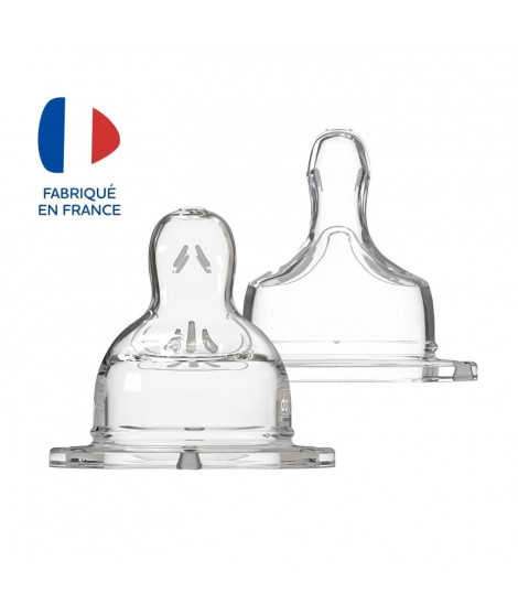 Tétine plate anti-coliques Dodie Sensation+ col large débit 1 pour bébé 0 mois