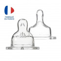 Tétine plate anti-coliques Dodie Sensation+ col large débit 1 pour bébé 0 mois